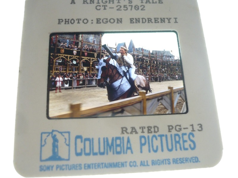 A KNIGHT'S TALE, 35mm press slide [Heath Ledger is jousting]