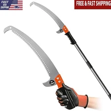 14FT Extension Pole Pruning Saw Trimmer Branches Garden Yard Trimming Cutter New