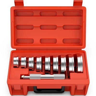 10-Piece Bearing Race & Seal Driver Set - Universal Metric Press Kit w/ Case
