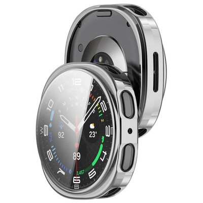 Schutzhülle für Galaxy Watch 8 44 mm Bizon Case Cover Etui Hülle Silbern