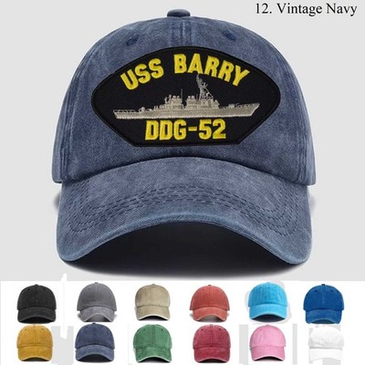 Customized Personalization Embroidered Hat Uss Barry Ddg-52, Trucker Hat, Gift