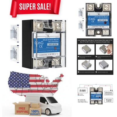 Versatile SSR-25DA Solid State Relay: 25A, Noise-Free, Moisture-Proof Operation