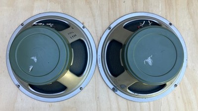 Vintage Paar 1971 Celestion Greenback G12H 30 W 16 Ohm 75 hZ T1217 12'' Lautsprecher