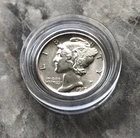 1917 SILVER MERCURY DIME IN BU CONDITION. SECOND YEAR.