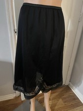 Vintage Black Lorraine Sz M Lace Slip