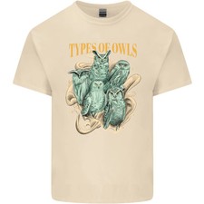 Camiseta de algodón ligero Types of Owls Species para hombre
