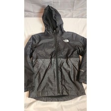 The North Face Boys Warm Storm DryVent Rain Jacket Black Gray Size S 7/8 Hooded