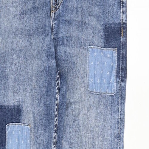 TU Womens Blue Cotton Blend Skinny Jeans Size 8 L29in Slim - Patchwork - Picture 3 of 10