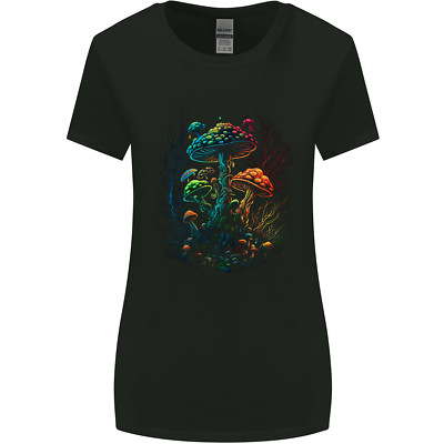 Magic Mushrooms Psychedelic Trippy LSD Womens Wider Cut T-Shirt