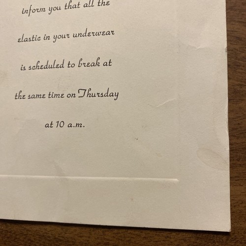 Vintage 1964 Buzza Cardozo Humor Happy Birthday Card Underwear Elastics Breaking - Picture 6 of 20