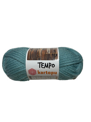 KARTOPU TEMPO Yarn - 1 Pk. SUPERWASH WOOL/ Acrylic  Aqua K435