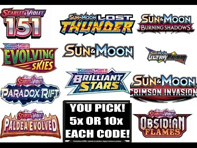 Pokemon Online Digital PTCGO Code Cards   YOU PICK! 5 or 10 Codes! *FAST*