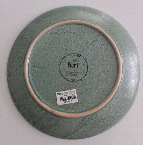 Pier 1 Imports 6 Salad Plates Textured Stoneware Green New Discontinued - Picture 5 of 7