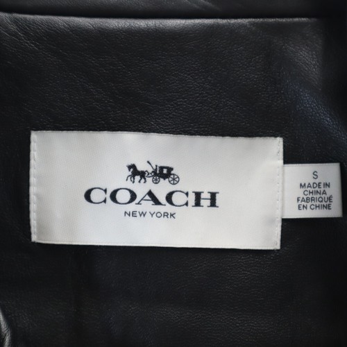 COACH Sheep leather Riders jacket S black F86528 UPTOWN RACER JACKET Women - Picture 8 of 10