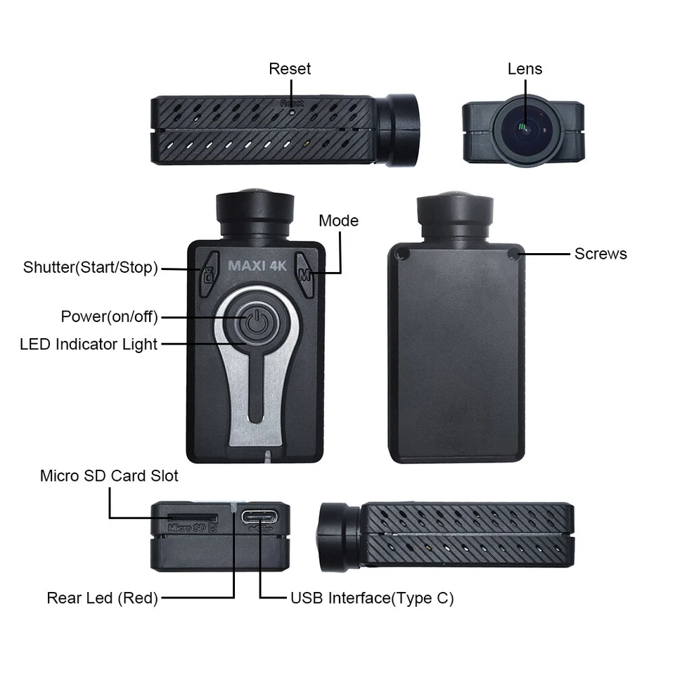 Mobius Maxi MM4K Action Camera Mini Camcorder Sport Cam Portable Accessories Kit - Image 3 of 4