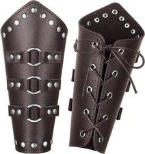 Leather Arm Guards Arm Bracers Cosplay Unisex Leather Arm Gauntlet Wristband