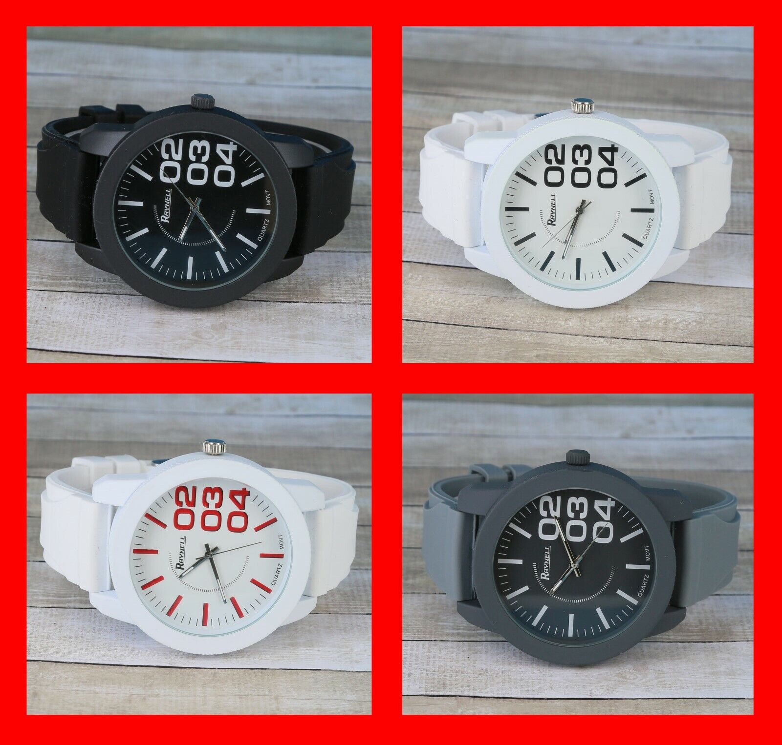 Men's Heavy Bezel Silicone Band Fashion Watch. New Battery RELOJES DE HOMBRES