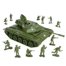 Tim Mee Processed Plastic OD Green M41 Walker Bulldog Tank SWAT Timmee Army Men