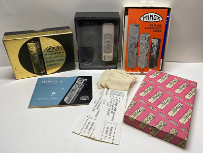 Minox B Camera with Original Box Case Manual Mailer Advertising Germany UNTESTED