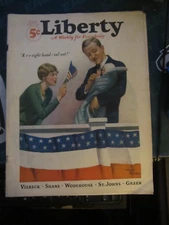 Liberty Magazine July 7 1928 Baby Salute United States Flag Viereck Wodehouse 53