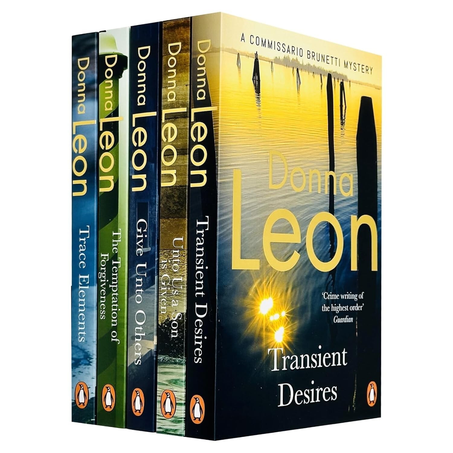 Commissario Brunetti Mysteries 5 Books Set by Donna Leon Temptation of Forgivene