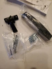 Screen and Storm door handle with locking latch, Black Wright Products 