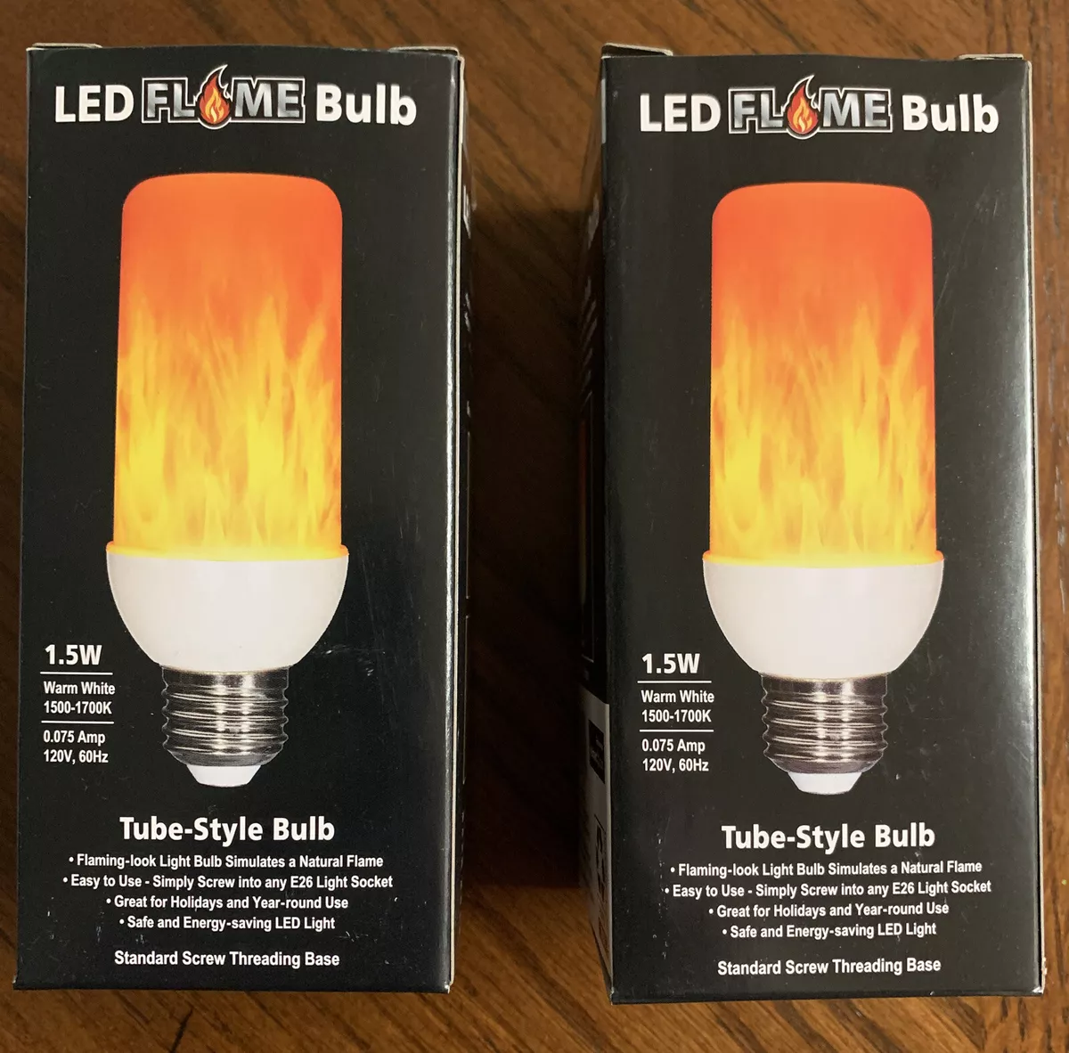 NEW LED FLICKERING FLAME BULB EZ ILLUMINATIONS 2 BULBS 1.5