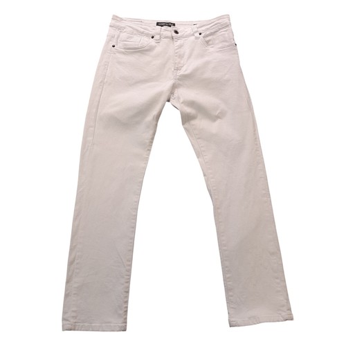 Kenneth Cole denim Jeans Men(W32 X L28)slim fit/white/straight leg/5 pockets - Picture 2 of 16