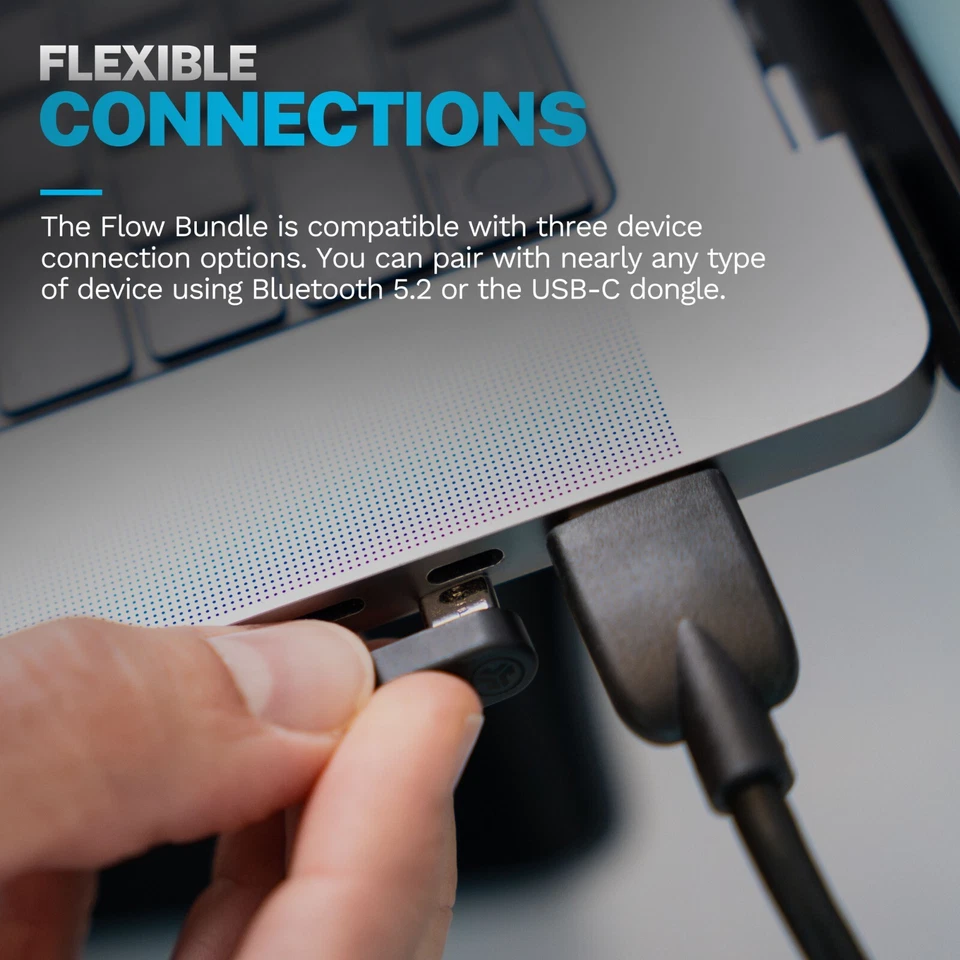 JLab Flow Wireless Keyboard & Mouse Combo: Multi-Device, Ergonomic Design, USB-C - Image 4 of 4