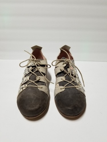 Unusual Shoes by SP Women's Loafers Ivory /Gray Leather Shoes Size 37 (US 6) - 第 2/9 張圖片