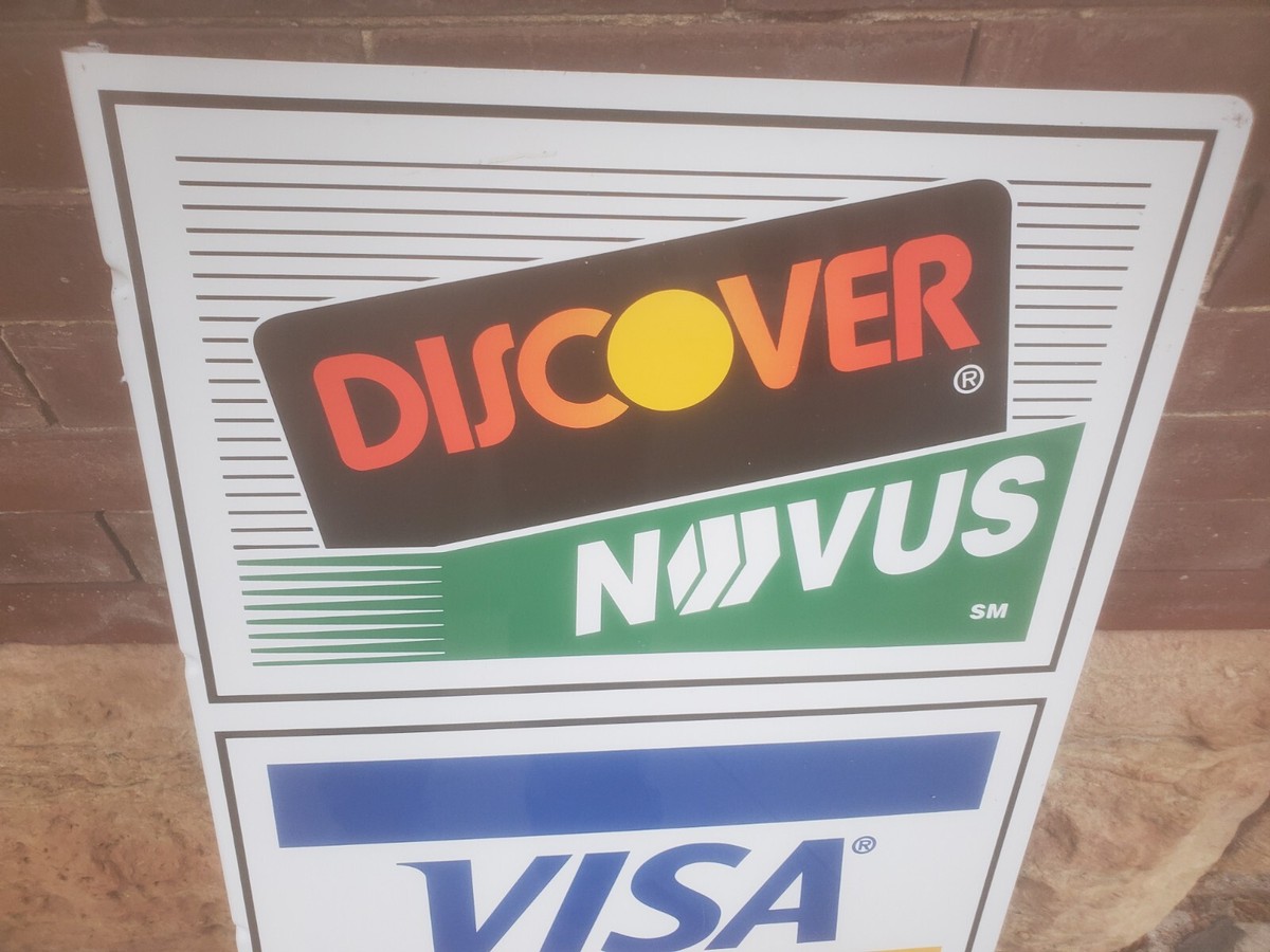Discover Novus Visa Mastercard クレジットカード Metal sign 31-1/2