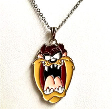 Vintage Taz Tazmanian Devil Necklace Tasmanian Looney Tunes Warner Bros. 24"