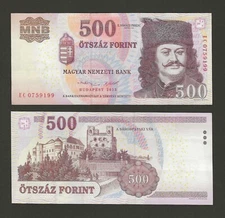 HUNGARY 500 Forint 2013, P-196e Older Series, Pack Fresh Original UNC Grade