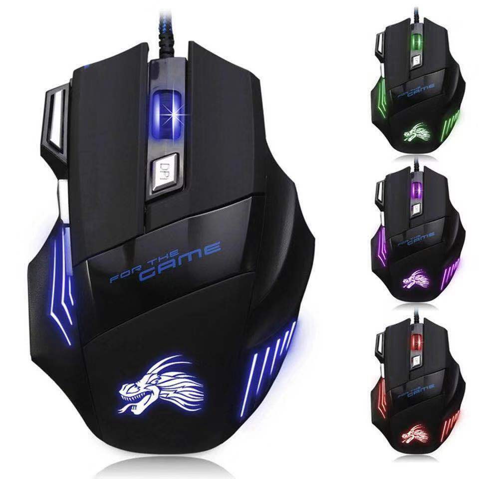 7-Button USB Wired Gaming Mouse with LED Breathing Light and 3200 DPI for PC Laptop-image