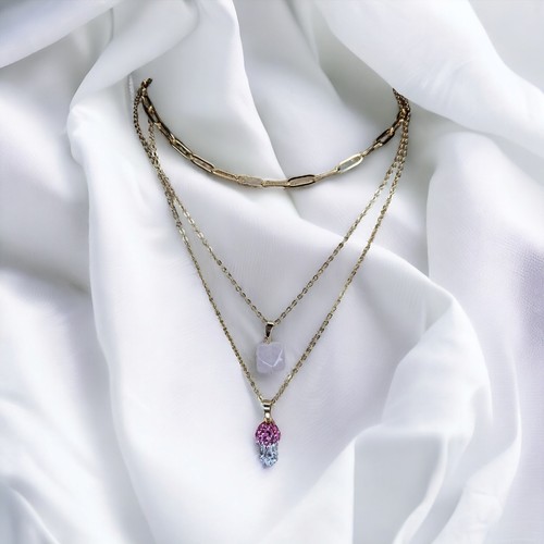 Lot De 3 Colliers Fantaisie Vintage - Bijoux Mode Rétro