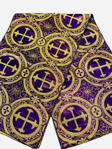 Religious Brocade Runner Tablecloth | Liturgical Fabric | Runner Ecclesiastical - Picture 14 of 26
