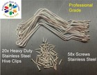 <!--F#f_0-->20x Stainless Steel Bee Hive Spring Clips Beekeeping Accessories & Screws<!--F/-->