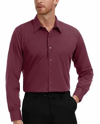Classic Dress Shirts for Men Burgundy 