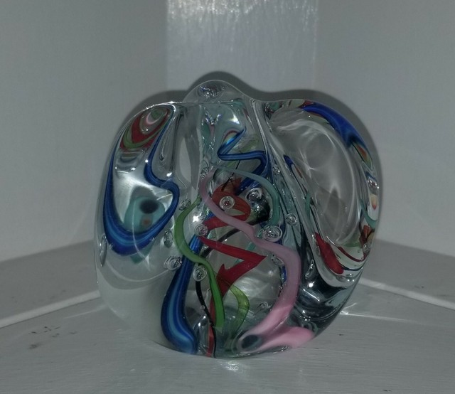 Gibson Handmade Glass Paperweight Multicolor eBay