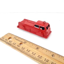 Vintage Goodee Products Steel Metal Diecast Red Fire Engine Truck