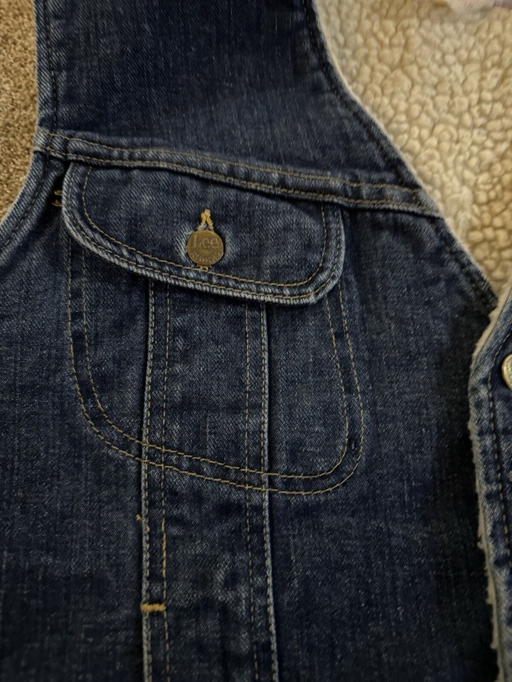 Vintage 1980s Lee Storm Rider Fleece Lined Denim Vest Country Western