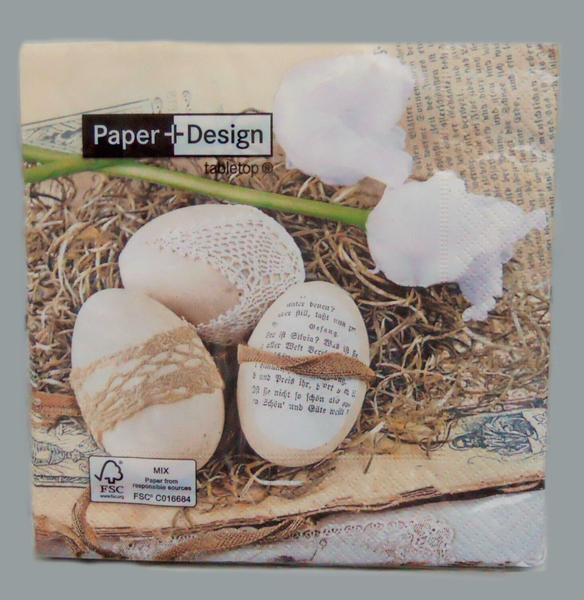 Paper+Design 20 Lunch Servietten Vintage Ostereier Osterdeko Shabby 33X33 Cm-image