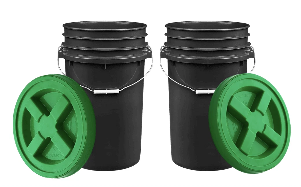 7 Gallon bucket pail with Screw On AirTight lid Food Grade BPA free ( 2 Pack)