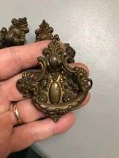 AMAZING RARE VICTORIAN BRONZE BRASS “CRAFTSMAN “ EASTLAKE DROP ANTIQUE PER PIECE