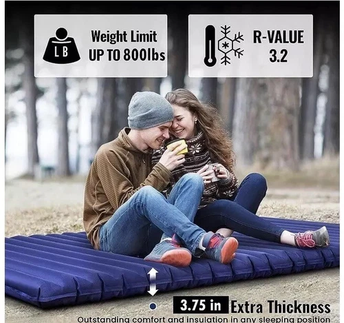 Hikenture Double Sleeping Pad for Camping, Extra Thick 3.75in Camping Mattress