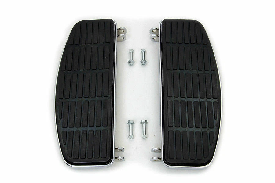 Driver Chrome 'D' Shape Footboard Set for Harley Davidson by V-Twin
