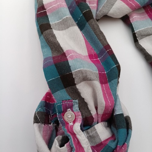 H&M Young Shirt Girls Size 13-14Y Multi Color Plaid Long Sleeve - Picture 8 of 9