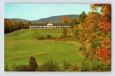 Postcard Vermont Barnard VT Valley View Motel Fall Autumn 1960s Unposted Chrome
