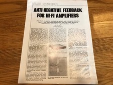 Anti-Negative Feedback for Hi-Fi Amplifiers