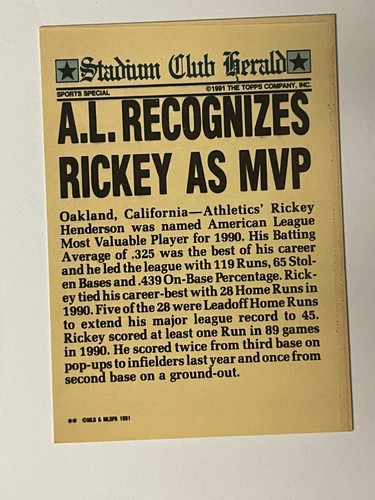RICKEY HENDERSON Baseball Cards ***You Pick*** HOF Revised 5/16 - Picture 85 of 185
